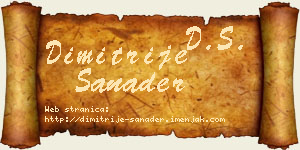 Dimitrije Sanader vizit kartica